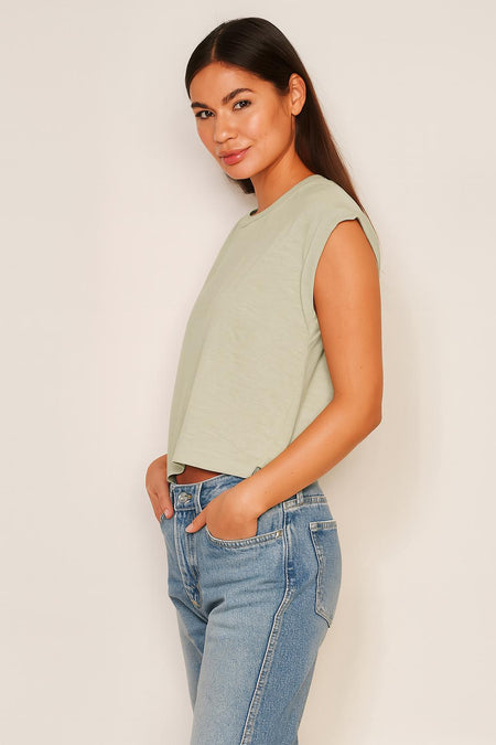 Sundry Muscle Tank in Olive Oil