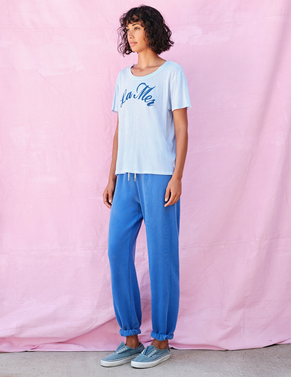 Sundry La Mer Vintage Tees in Pigment Powder Blue