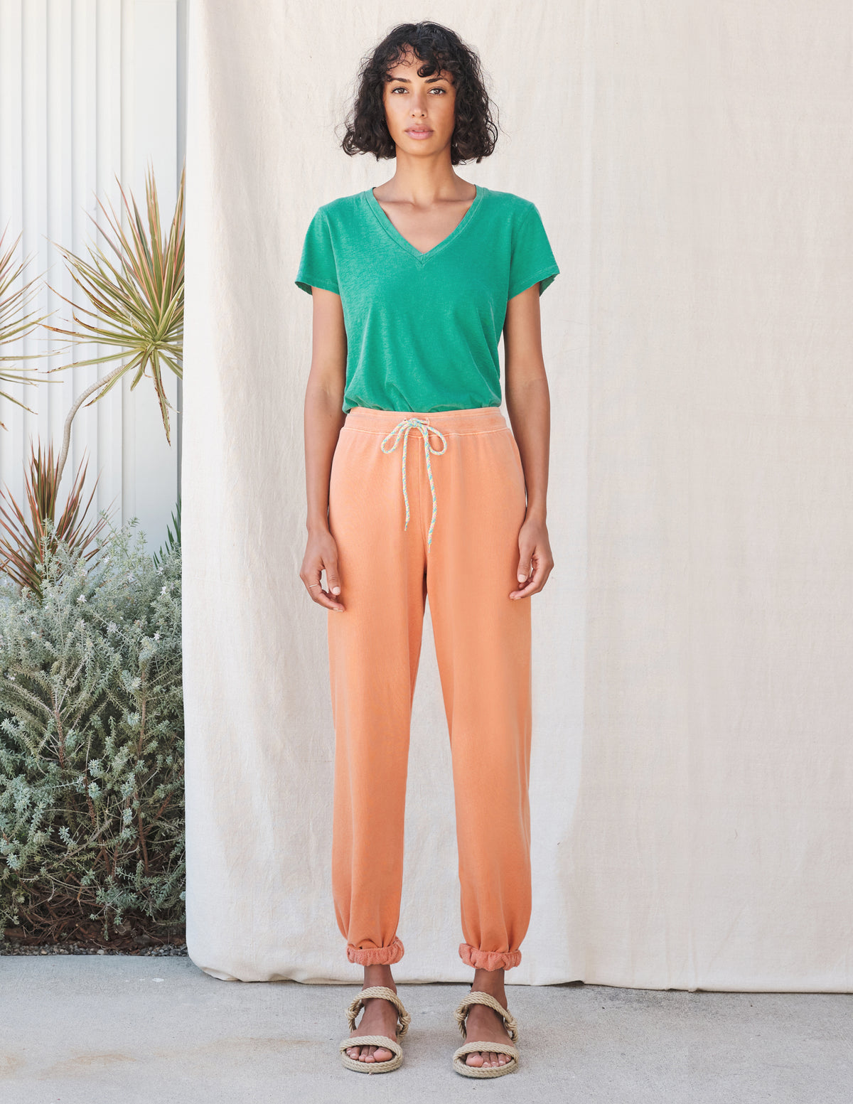 Sundry V-Neck in Pigment Clover