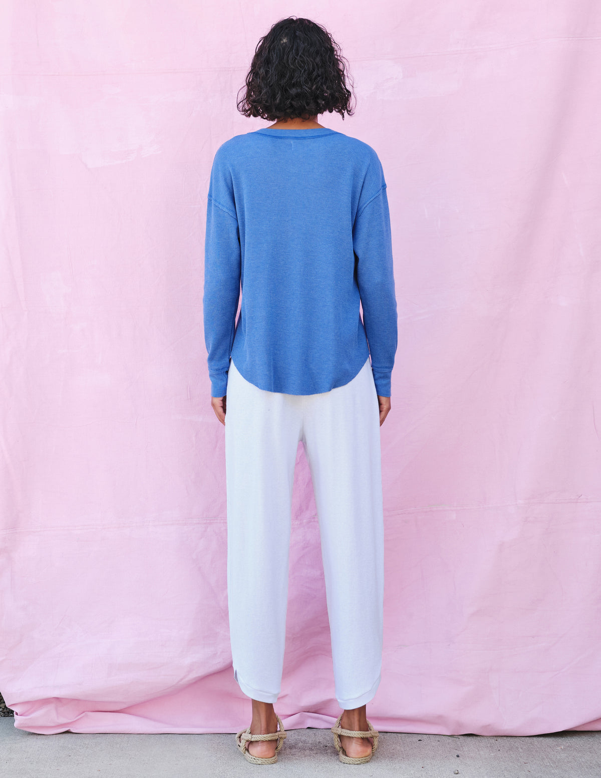 Sundry Crew Top with Center Seam in Royal