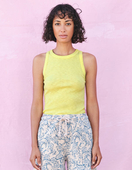 yellow high neck tank