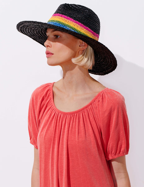 Rainbow Panama Hat - Women's Fashion Accessories - Sundry